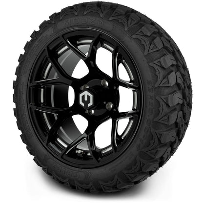 MODZ® 14" Renegade Glossy Black with Ball Mill Wheels & Off-Road Tires Combo