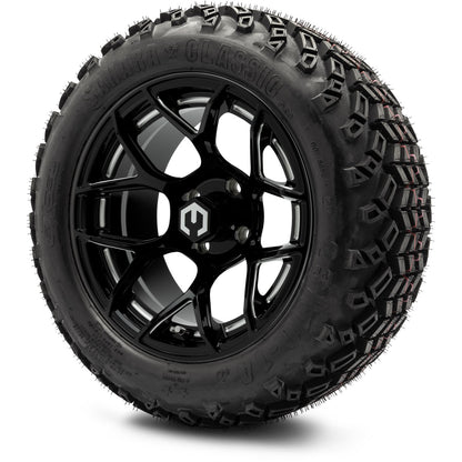 MODZ® 14" Renegade Glossy Black with Ball Mill Wheels & Off-Road Tires Combo
