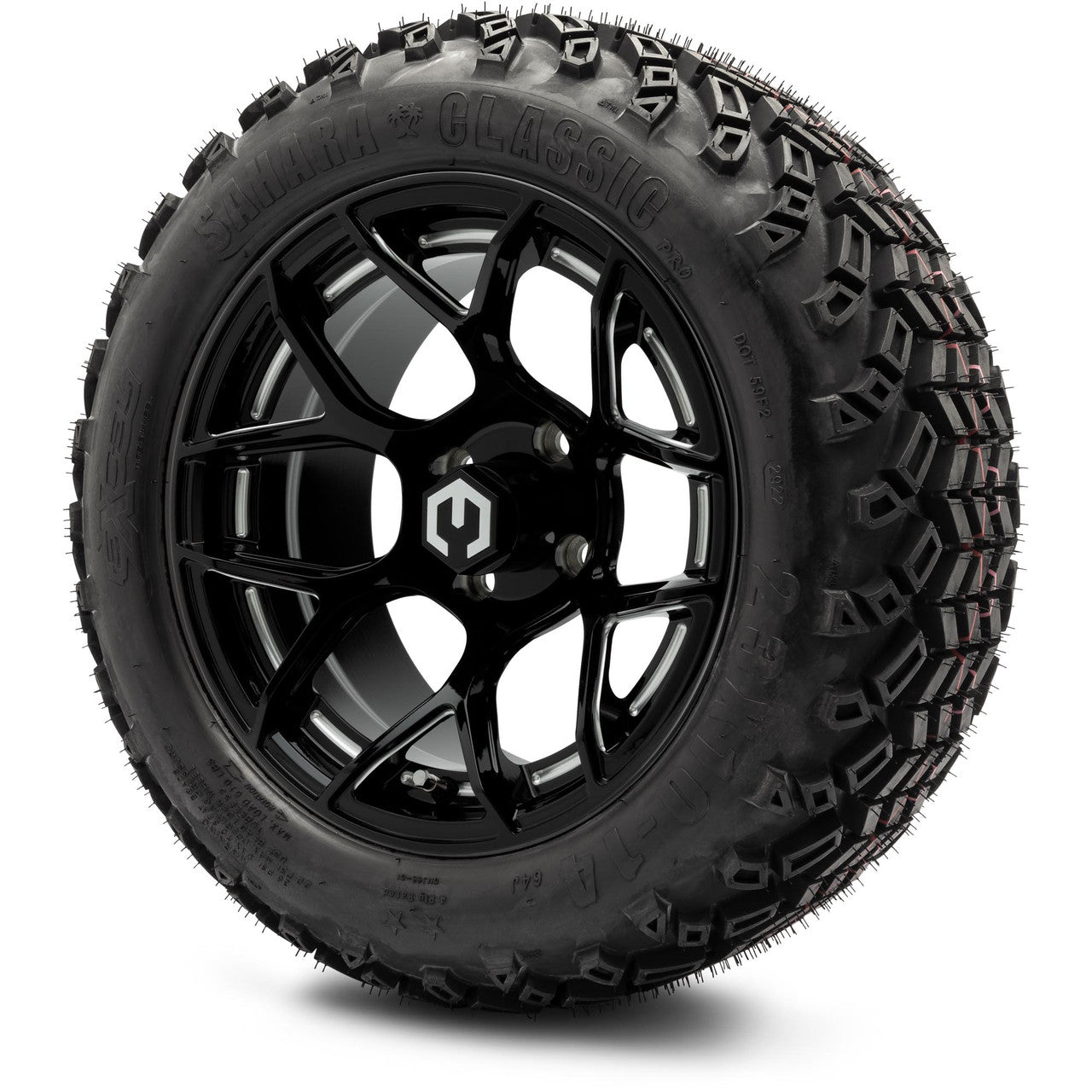 MODZ® 14" Renegade Glossy Black with Ball Mill Wheels & Off-Road Tires Combo
