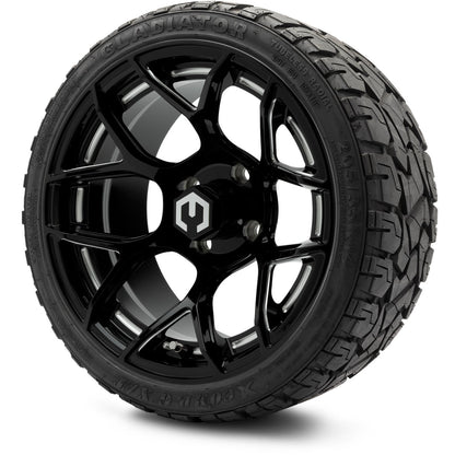 MODZ® 14" Renegade Glossy Black with Ball Mill Wheels & Off-Road Tires Combo