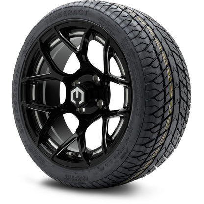 MODZ® 14" Renegade Glossy Black with Ball Mill Wheels & Street Tires Combo