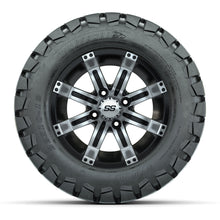GTW Tempest Black and Machined Wheels with 22in Timberwolf Mud Tires - 12 Inch