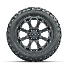 GTW Raven Ball Milled/Matte Grey 14 in Wheels with 23x10.00-14 Rogue All Terrain Tires - Full Set