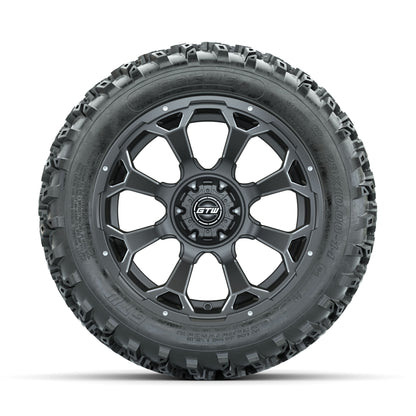 GTW Raven Ball Milled/Matte Grey 14 in Wheels with 23x10.00-14 Rogue All Terrain Tires - Full Set