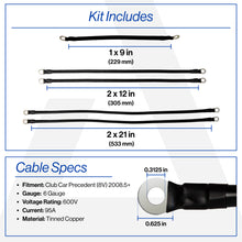 Club Car Precedent with 8V Batteries 6-Gauge Battery Cable Set (Years 2008.5-Up)