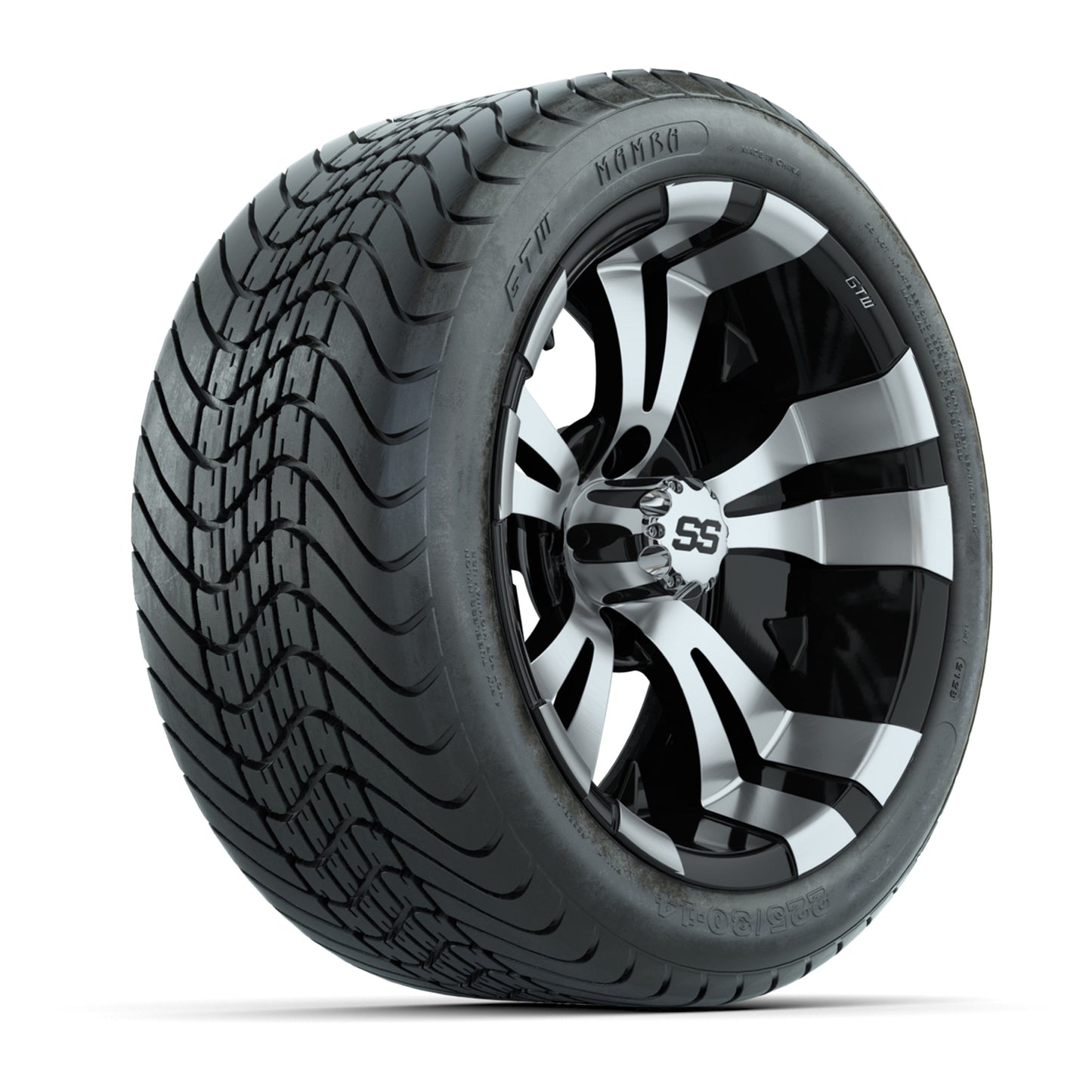 14” GTW Vampire Black and Machined Wheels with GTW Mamba Street Tires – Set of 4