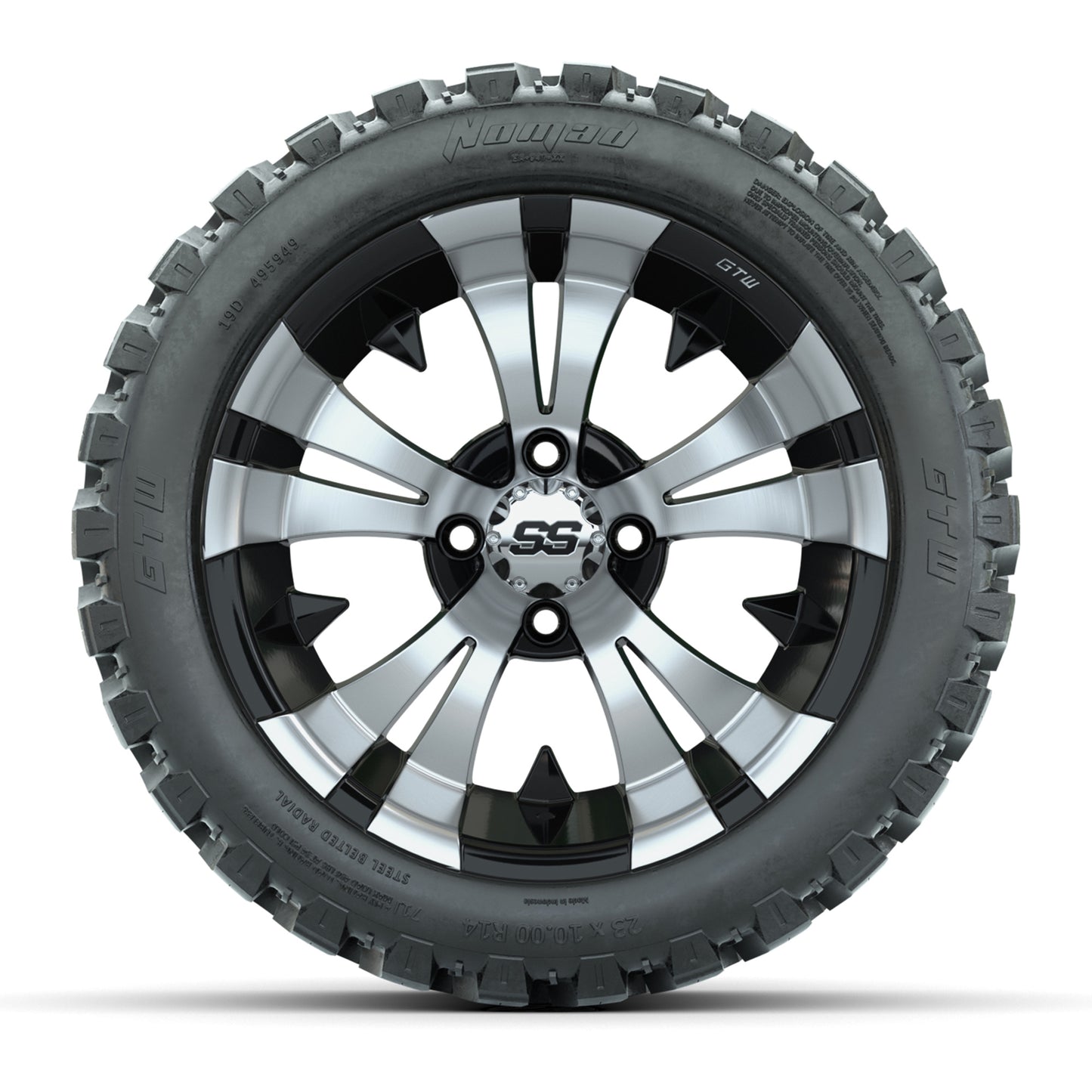 Set of (4) 14 in GTW Vampire Wheels with 23x10-14 GTW Nomad All-Terrain Tires