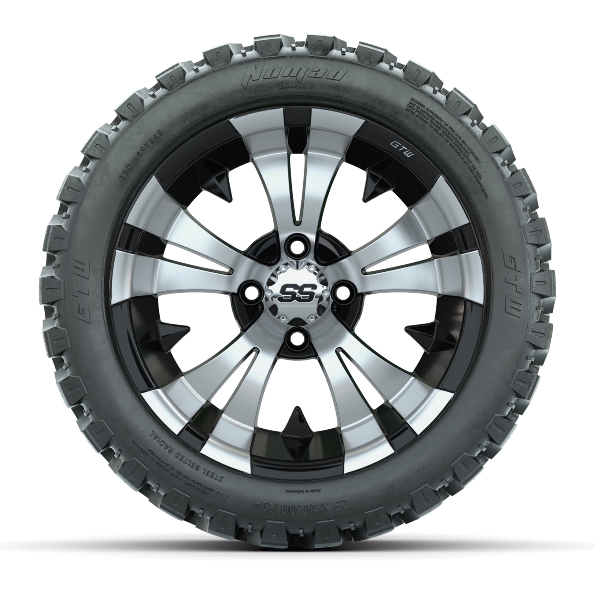 Set of (4) 14 in GTW Vampire Wheels with 23x10-14 GTW Nomad All-Terrain Tires