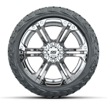 GTW Specter Chrome 14 in Wheels with 23x10.00-R14 Maverick All-Terrain Tires – Full Set