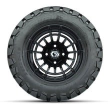 GTW® Boost Gloss Black 12 in Wheels with 22x10-12 Timberwolf All-Terrain Tires – Full Set