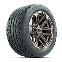 GTW® Graffiti Bronze/Black 14 in Wheels with 255/45-R14 Fusion GTR Steel Belt Radial Street Tires – Full Set