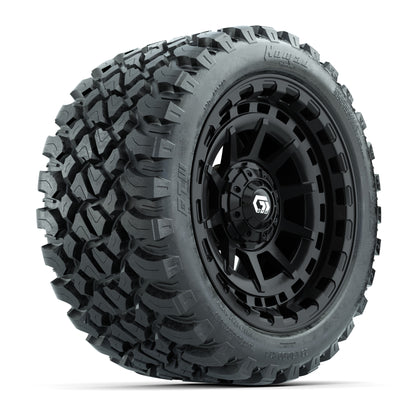 GTW® Barricade Black 14 in Wheels with 23X10-R14 Nomad Steel Belt Radial All-Terrain Tires – Full Set