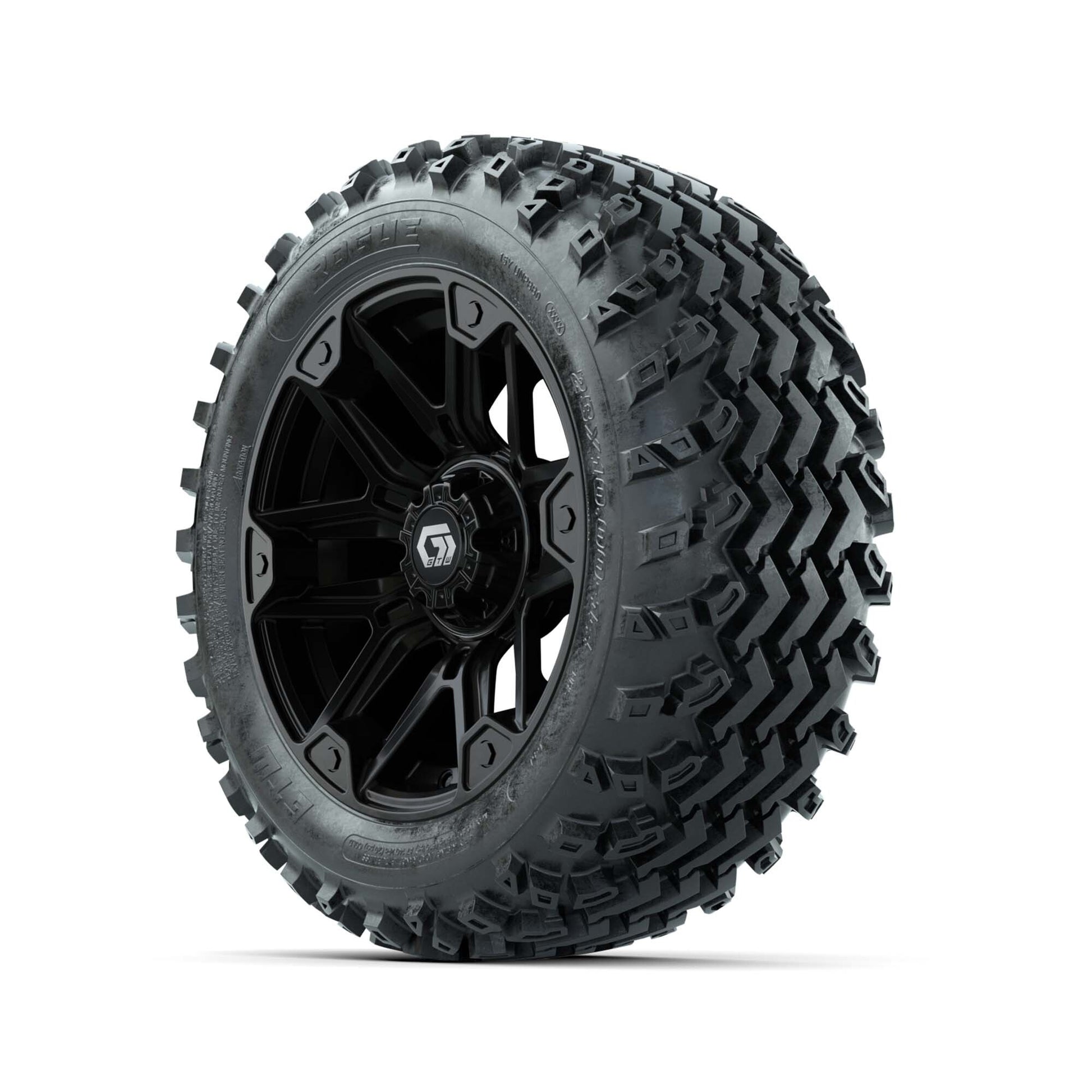 GTW® Graffiti Gloss Black 14 in Wheels with 23X10.00-14 Rogue All-Terrain Tires – Full Set