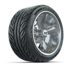 GTW® Godfather Chrome 12 in Wheels with 215/40-R12 Fusion GTR Steel Belt Radial Street Tires – Full Set