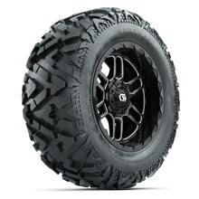 GTW Titan Black/Machined 14 in Wheels with 25x10-14 Barrage Mud Tires – Full Set