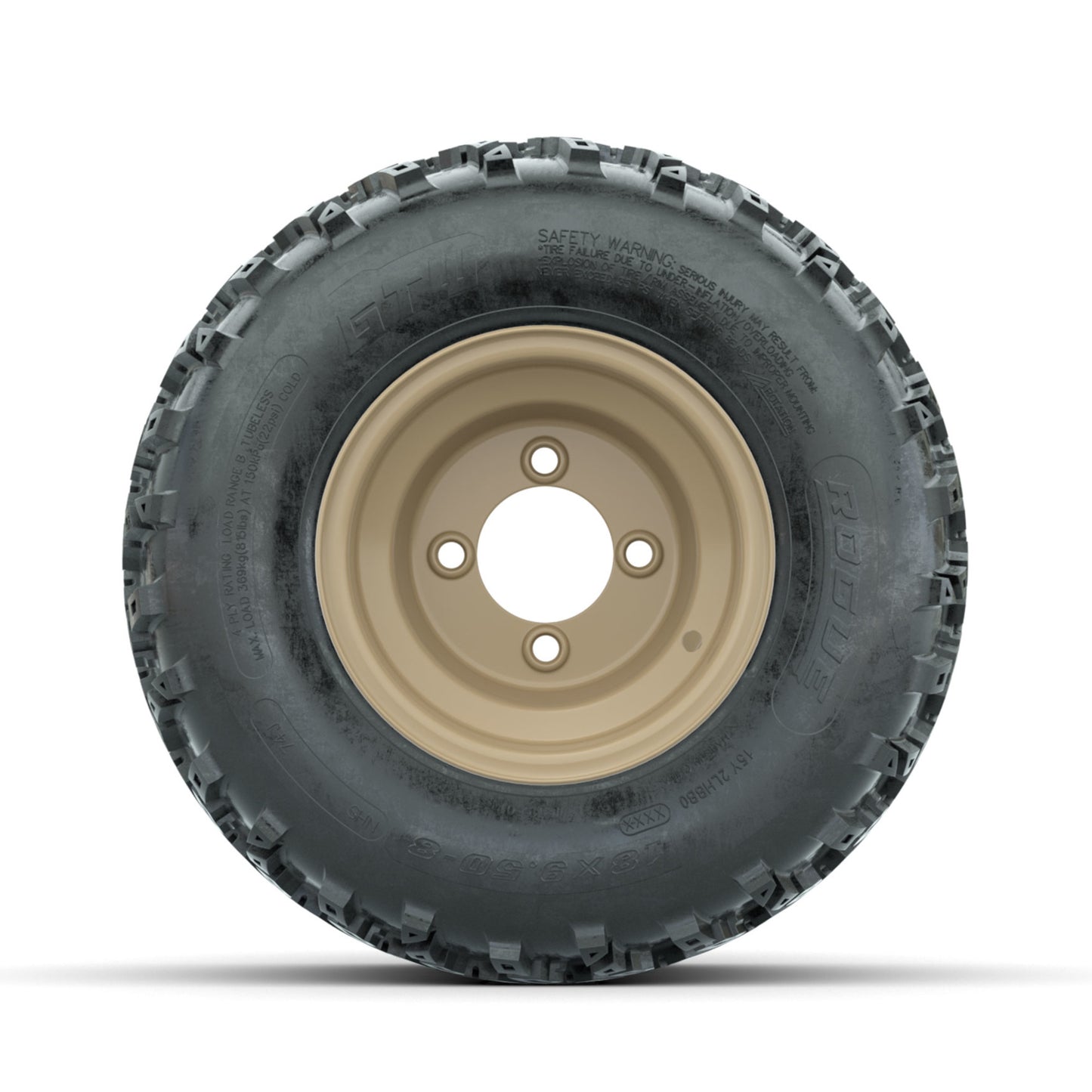 GTW Steel Stone Grey Centered 8 in Wheels with 18x9.50-8 Rogue All Terrain Tires – Full Set