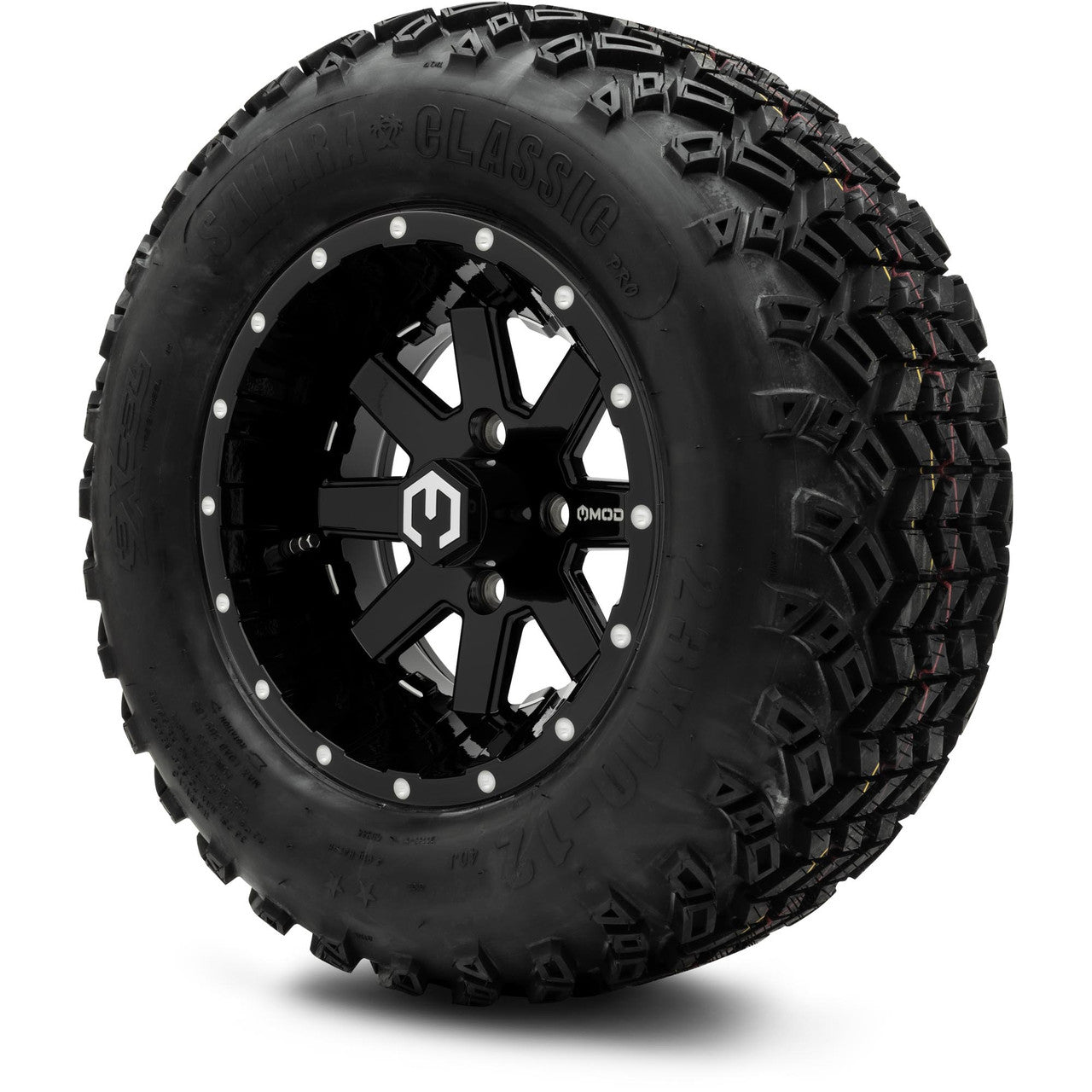 MODZ® 12" Assault Glossy Black with Ball Mill Wheels & Off-Road Tires Combo