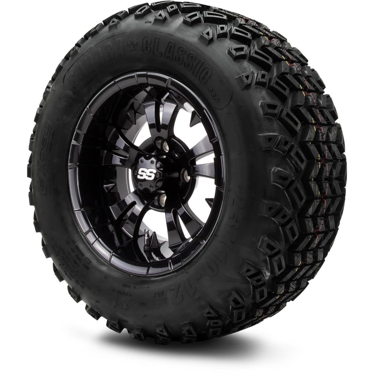 MODZ® 12" Vampire Glossy Black Wheels & Off-Road Tires Combo