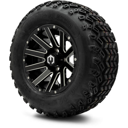 MODZ® 12" Mauler Glossy Black with Ball Mill Wheels & Off-Road Tires Combo