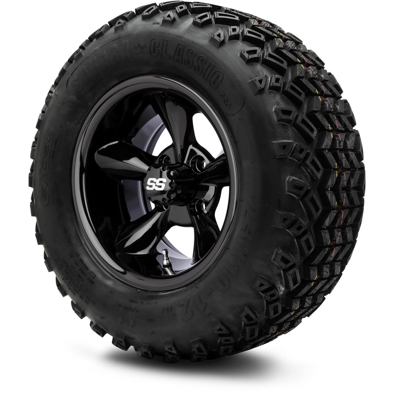 MODZ® 12" Godfather Glossy Black Wheels & Off-Road Tires Combo