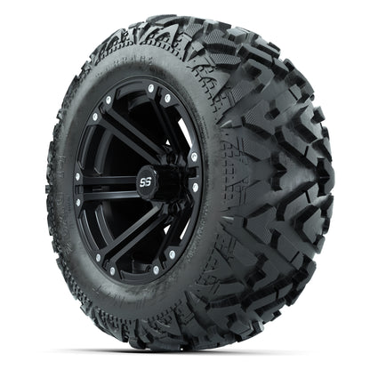 GTW Specter Matte Black 14 in Wheels with 25x10-14 Barrage Mud Tires – Full Set