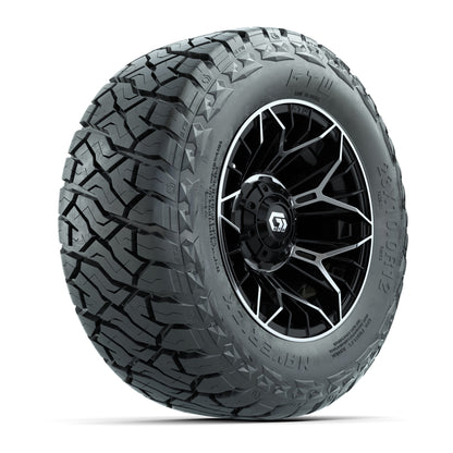 GTW® Stellar Black/Machined 12 in Wheels with 23x10-R12 Maverick All-Terrain Tires – Full Set