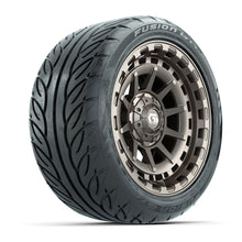 GTW® Barricade Bronze 14 in Wheels with 225/40-R14 Fusion GTR Steel Belt Radial Street Tires – Full Set