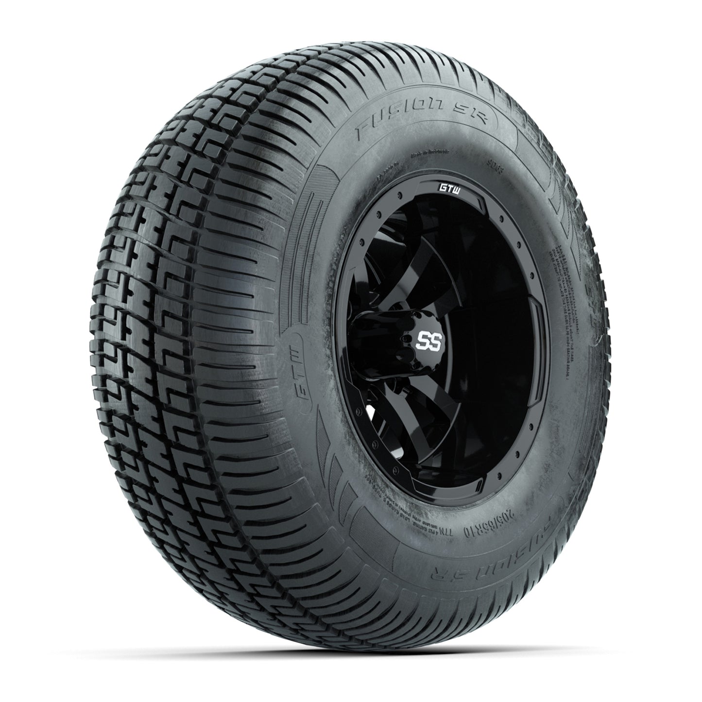 GTW Storm Trooper Black 10 in Wheels with 20in Fusion Street Tires - Set of 4