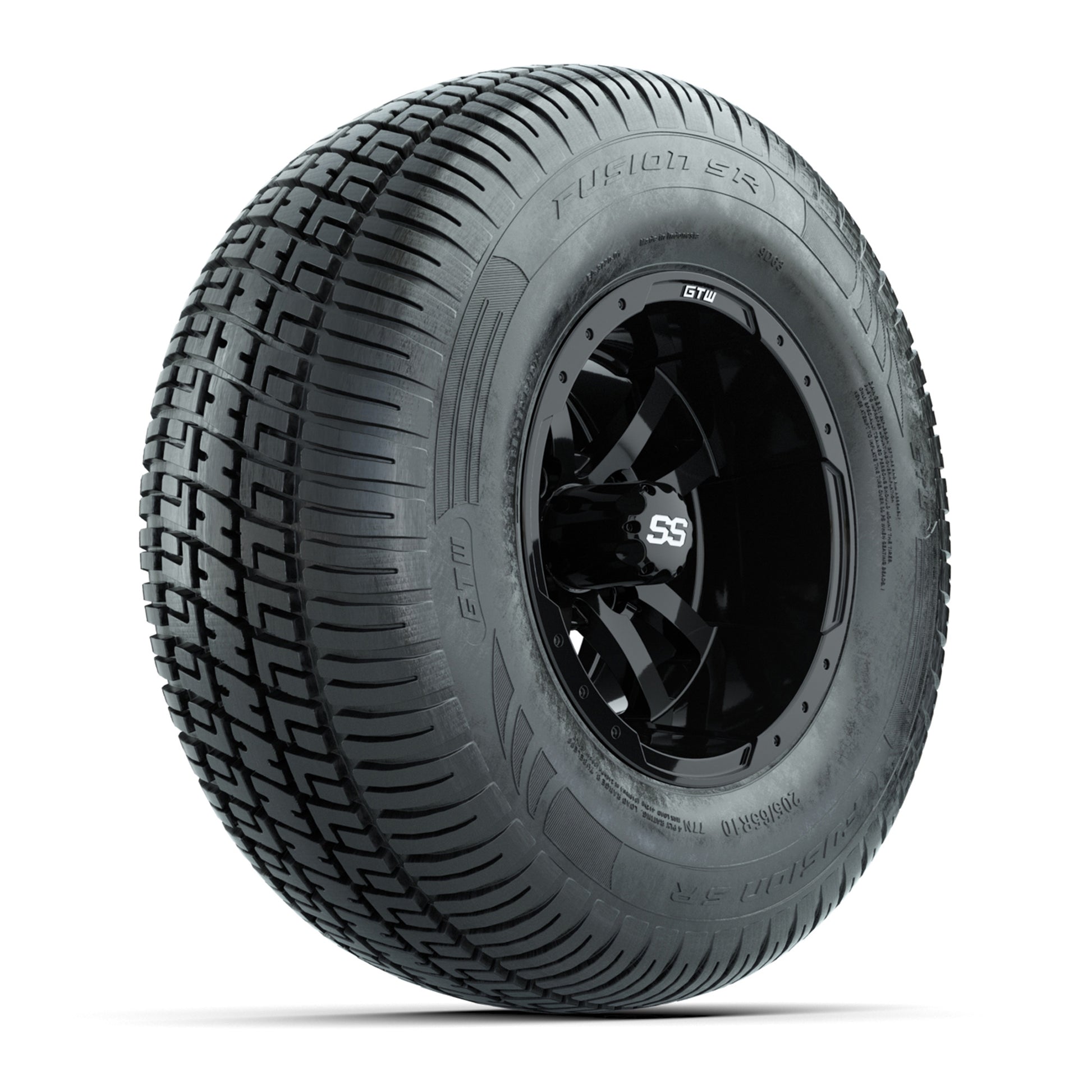GTW Storm Trooper Black 10 in Wheels with 20in Fusion Street Tires - Set of 4