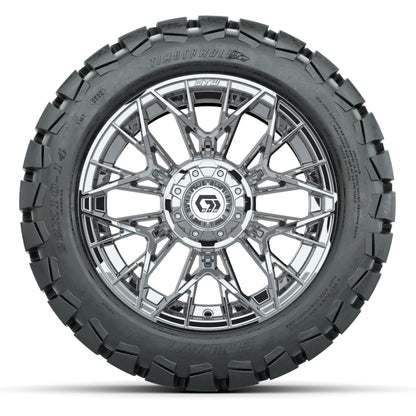 GTW Stellar Chrome 14 in Wheels with 22X10-14 Timberwolf All-Terrain Tires – Full Set