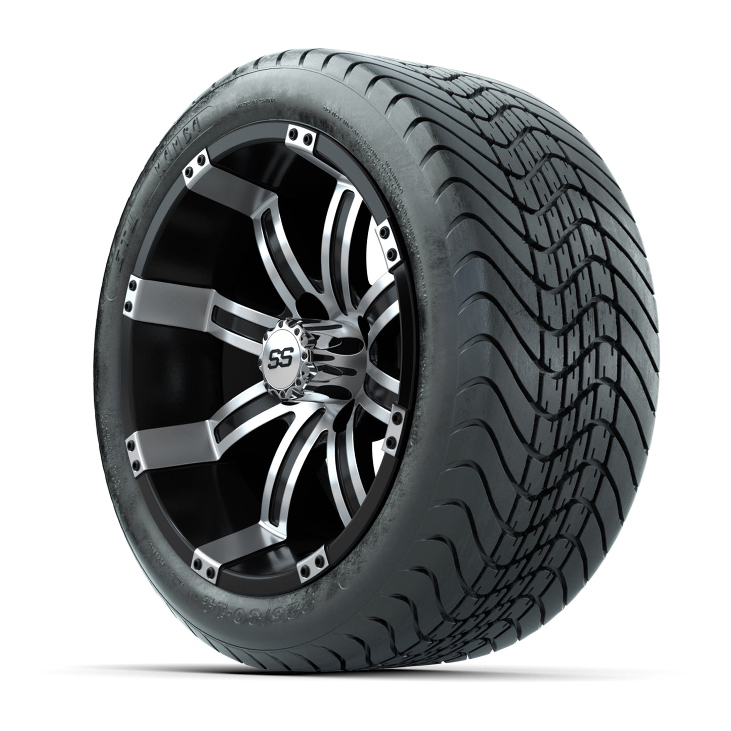 14” GTW Tempest Machined/Black Wheels with Mamba Street Tires – Set of 4
