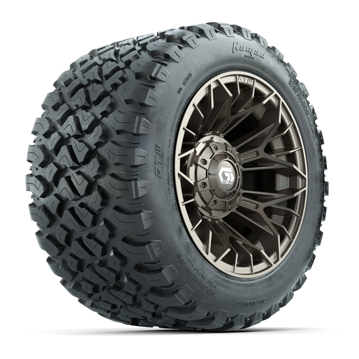 GTW® Stellar Matte Bronze 12 in Wheels with 20X10-12 Nomad Steel Belt Radial All-Terrain Tires - Full Set