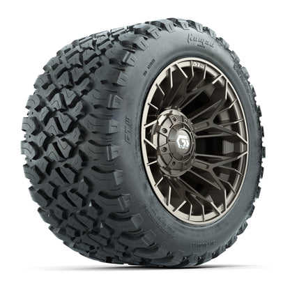 GTW® Stellar Matte Bronze 12 in Wheels with 20X10-12 Nomad Steel Belt Radial All-Terrain Tires - Full Set