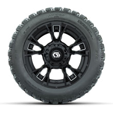 GTW® Vandal Matte Black/Machined 12 in Wheels with 20X10-12 Nomad Steel Belt Radial All-Terrain Tires – Full Set