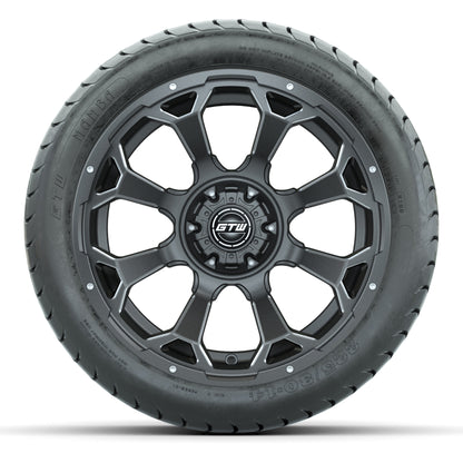 GTW Raven Matte Gray/Ball Mill 14 in Wheels with 225/30-14 Mamba Street Tires – Full Set