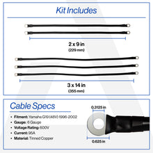 Yamaha G19 48V 6-Gauge Battery Cable Set (Years 1996-2002)