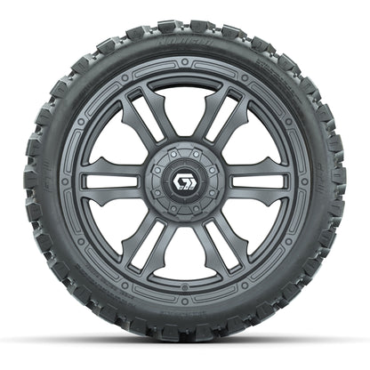 GTW® Shogun Gunmetal 15 in Wheels with 23x10-R15 Nomad Steel Belted Radial All-Terrain Tires – Full Set