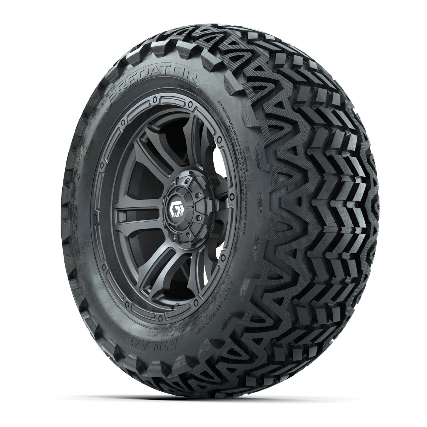 GTW® Shogun Gunmetal 14 in Wheels with 23x10-14 Predator All-Terrain Tires – Full Set