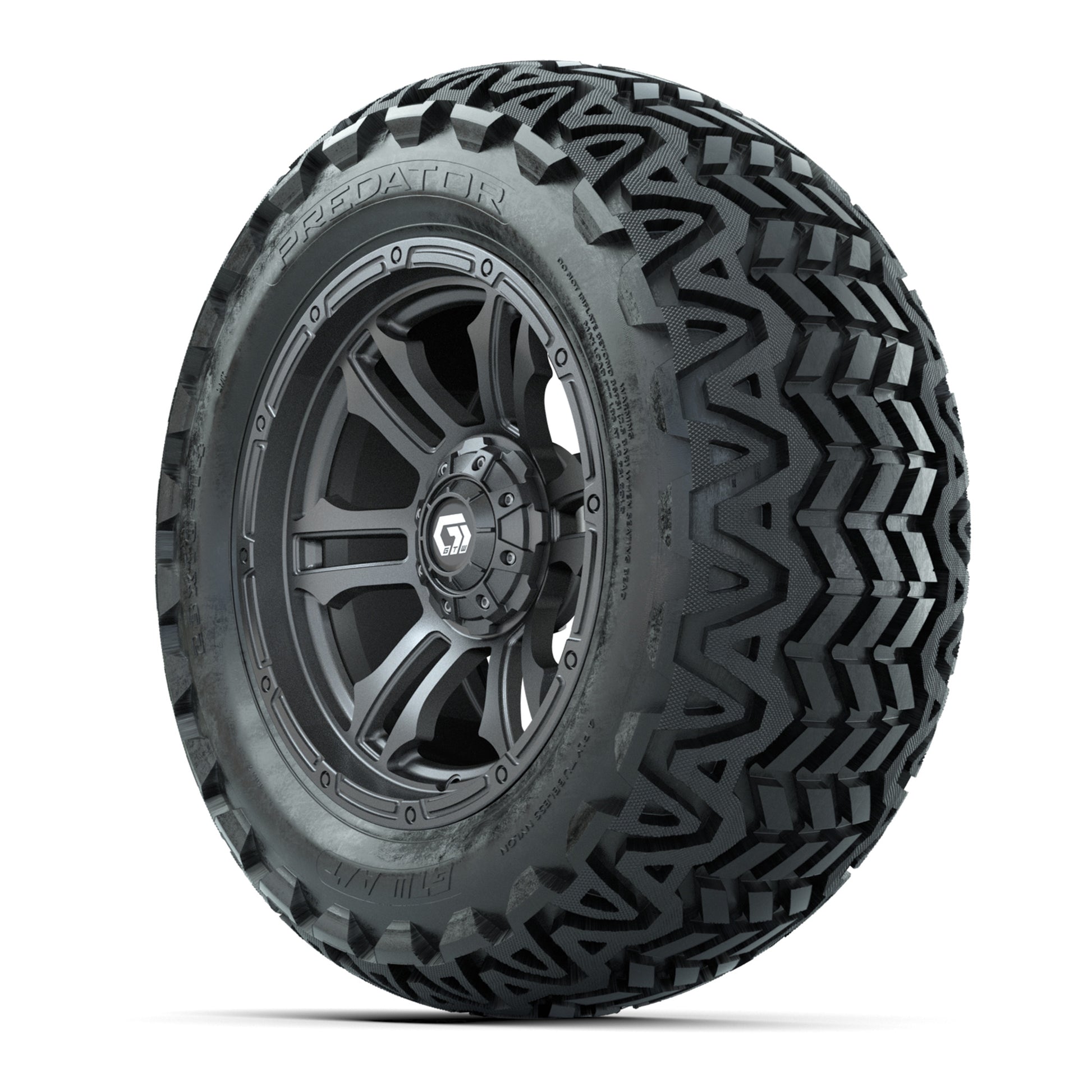 GTW® Shogun Gunmetal 14 in Wheels with 23x10-14 Predator All-Terrain Tires – Full Set