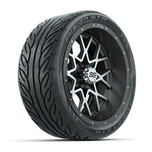 GTW® Vortex 2 Matte Gray/Machined 14 in Wheels with 205/40-R14 Fusion GTR Steel Belt Radial Street Tires – Full Set
