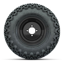 Set of (4) 10 in Black Steel Offset Wheels with 22x11-10 Predator All Terrain Tires