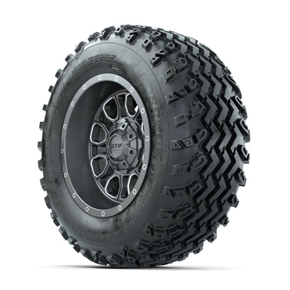 GTW Volt Gunmetal/Machined 12 in Wheels with 23x10.00-12 Rogue All Terrain Tires - Full Set