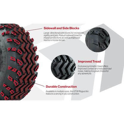 GTW® Shogun Gunmetal 12 in Wheels with 23X10.00-12 Rogue All-Terrain Tires – Full Set