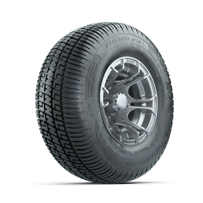 GTW Spyder Silver Brush 10 in Wheels with 205/65-R10 Fusion SR Steel Belted Radial Tires - Full Set