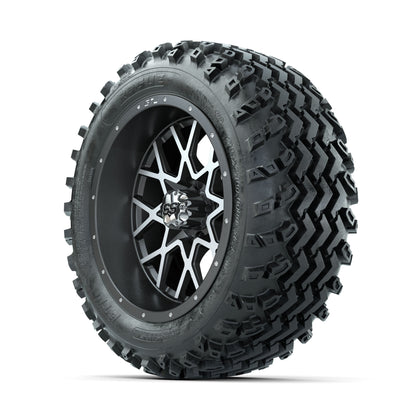 GTW Vortex Machined/Matte Grey 14 in Wheels with 23x10.00-14 Rogue All Terrain Tires - Full Set