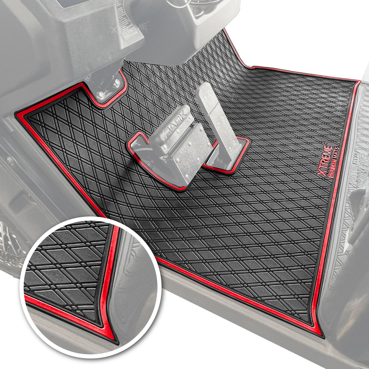 Xtreme Floor Mats for EZGO S4 2022-Up - Black/Red