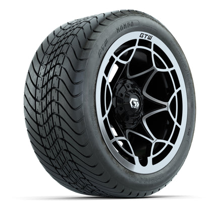GTW Nexus Black/Silver 14 in Wheels with 225/30-14 Mamba Street Tires – Full Set