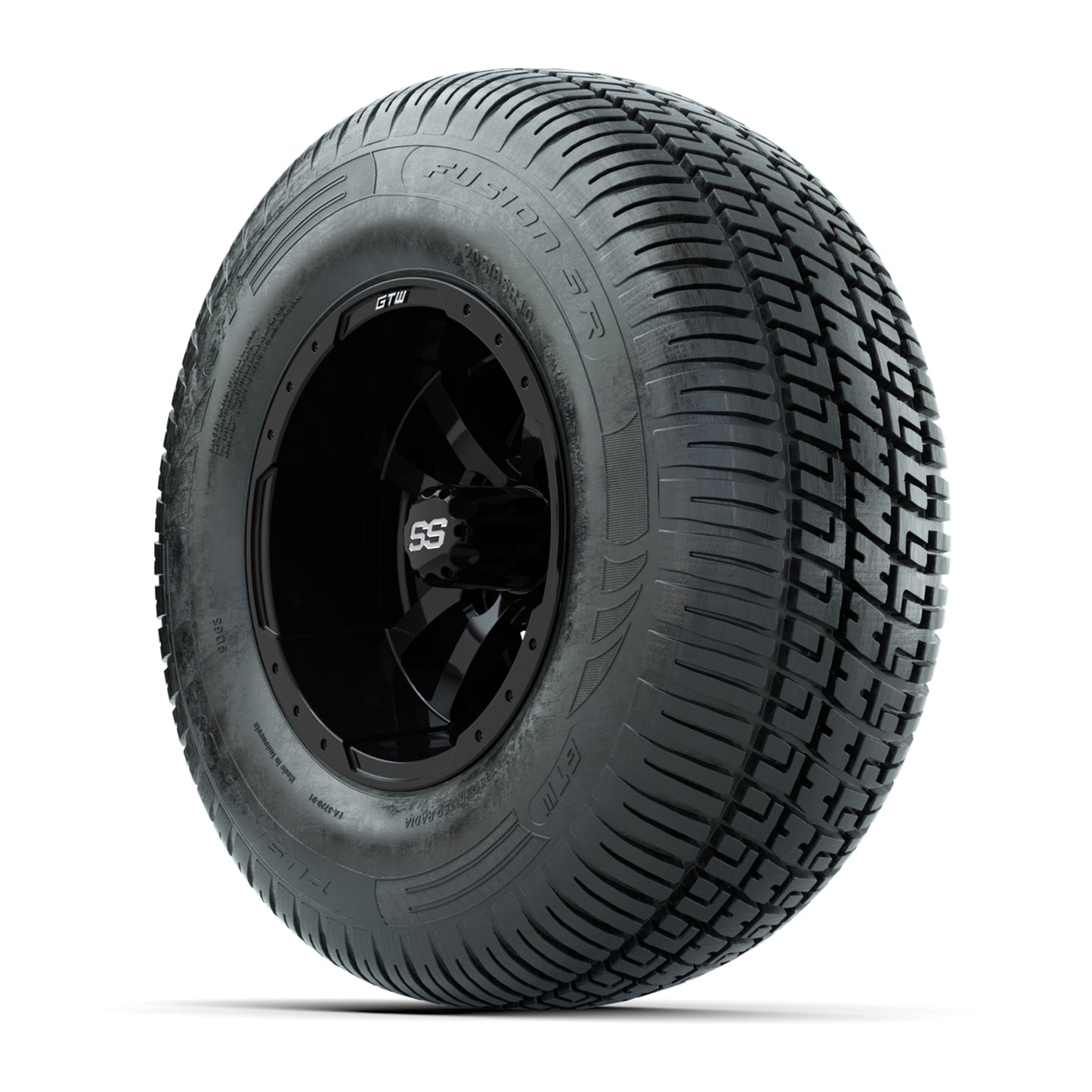 GTW Storm Trooper Black 10 in Wheels with 20in Fusion Street Tires - Set of 4