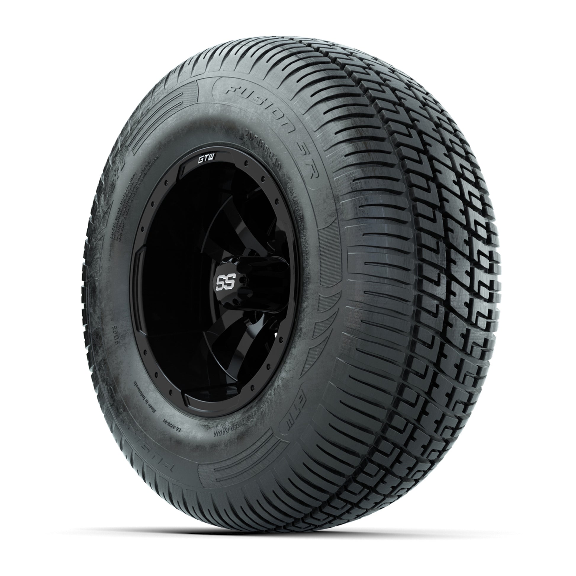 GTW Storm Trooper Black 10 in Wheels with 20in Fusion Street Tires - Set of 4