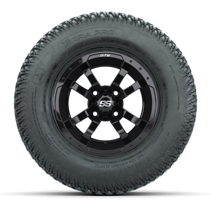 GTW Storm Trooper Black 10 in Wheels with 20x10-10 S-Pattern Terra Pro Tires – Full Set